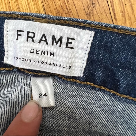 Frame Denim Size 24 Le Grand Garcon Boyfriend Jeans Medium Wash Meas 27x28 - Picture 6 of 10